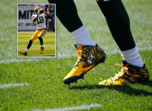 Soccer cleats on American football