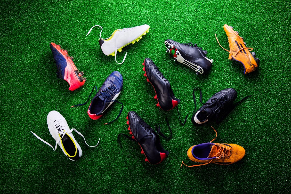 A variety of soccer cleats drying. Can You Put Cleats In The Dryer?