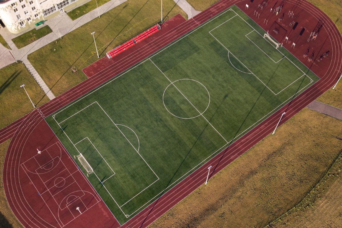 Aerial of a soccer field. Why Are Soccer Pitches Different Sizes?