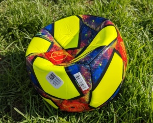 A deflated soccer ball - adidas MLS Capitano Soccer Ball deflated